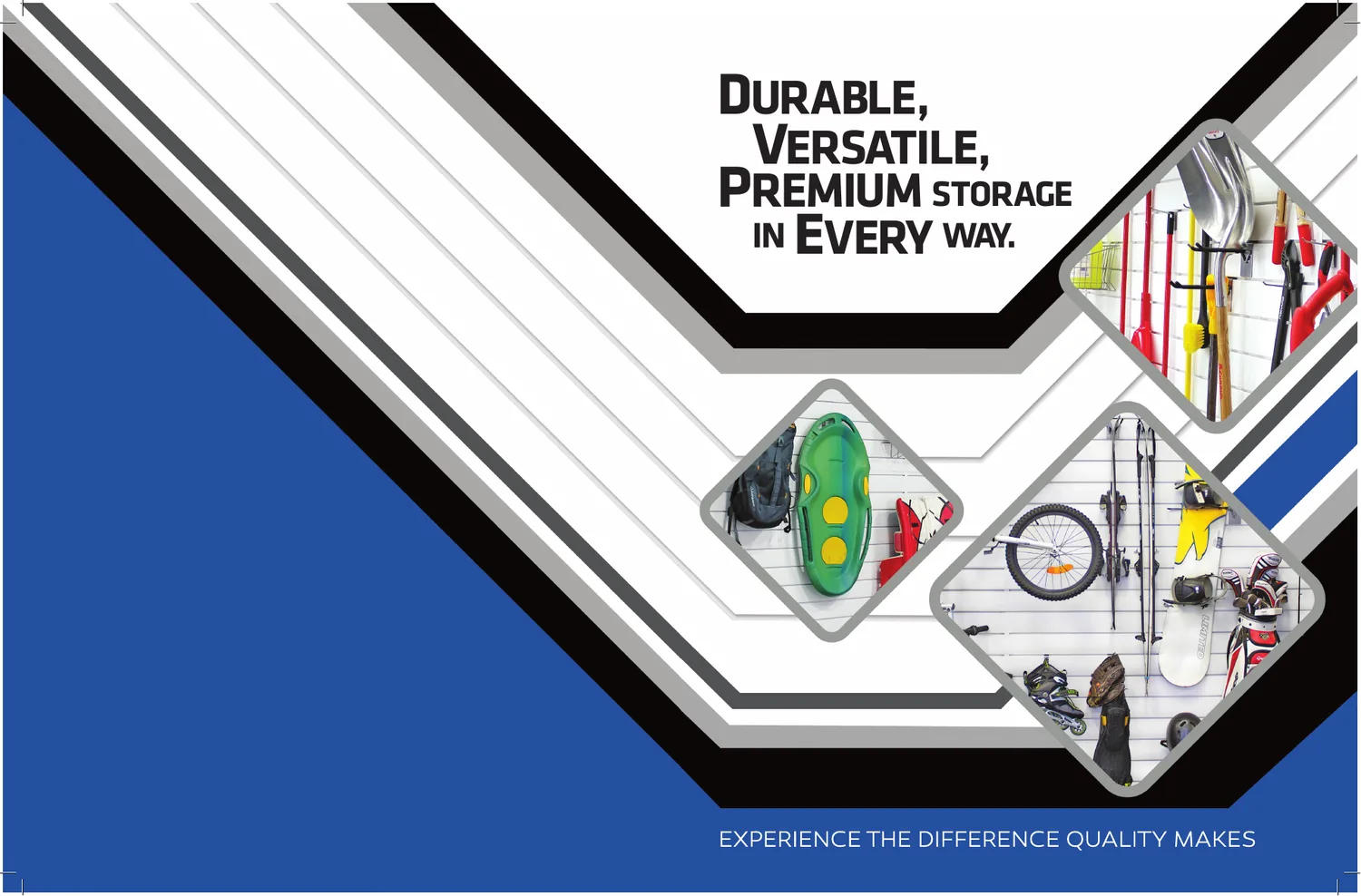 Manufacturer example of PVC slatwall panels with organized tools and accessories