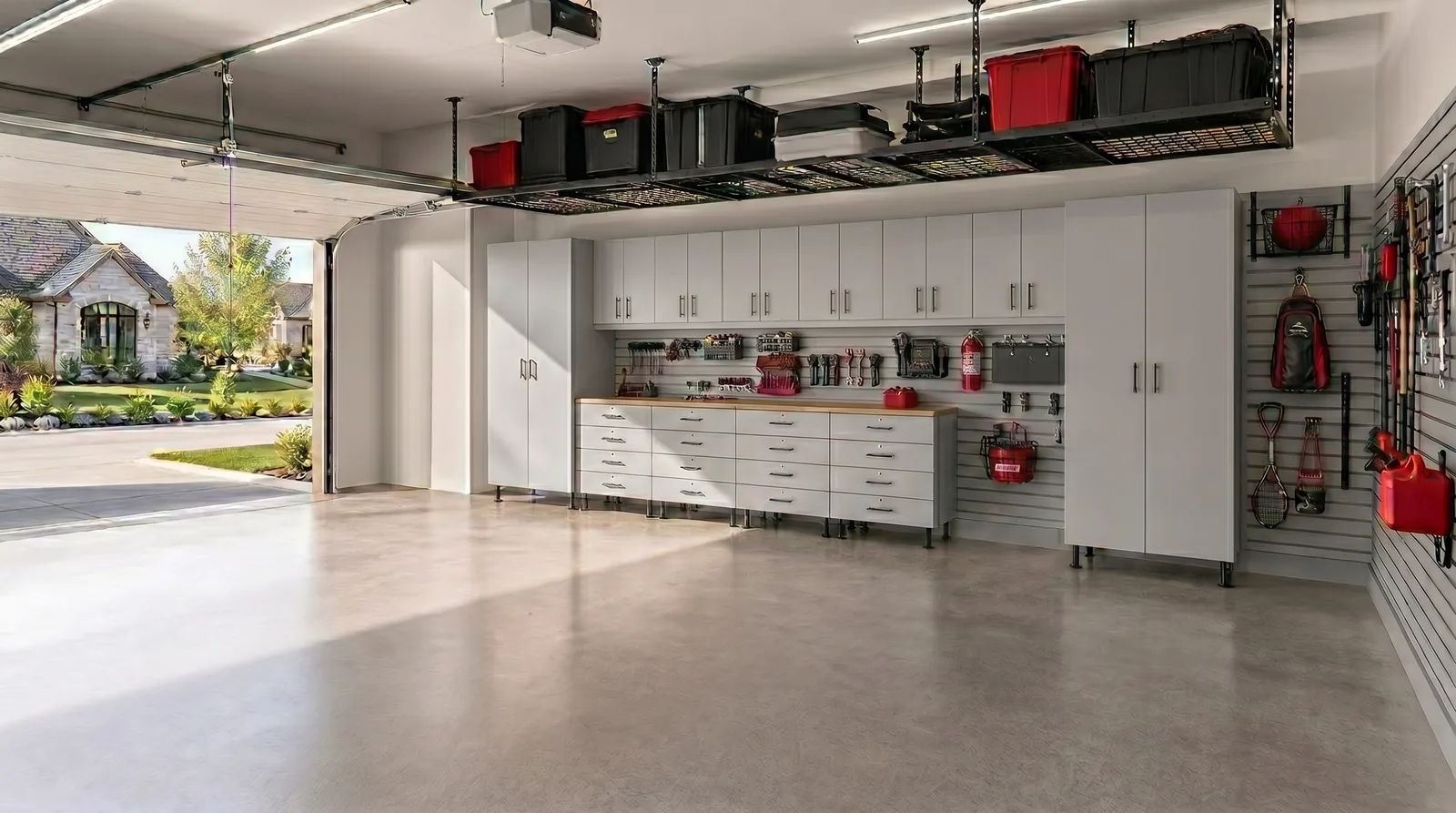 Ceiling-mounted garage-storage design inspiration